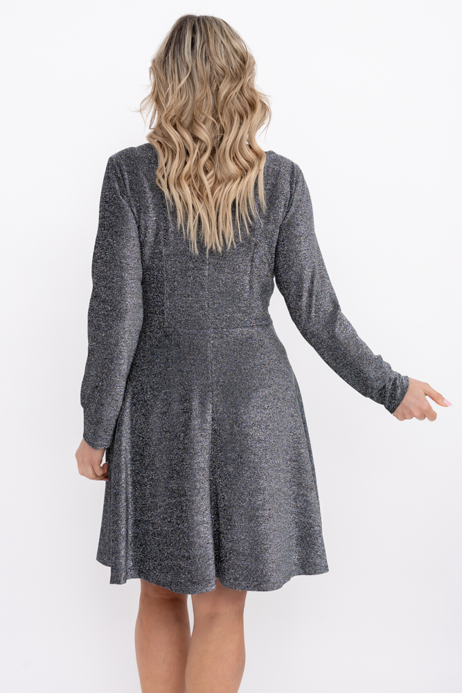 Srebrna Sukienka błyszcząca