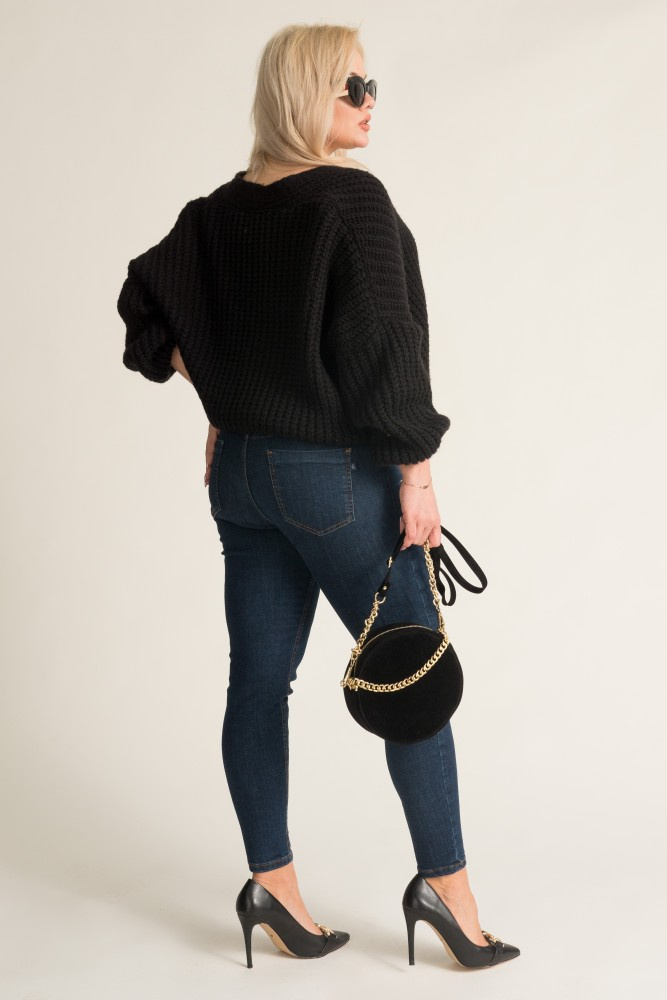 Black DEBORI Button Sweater