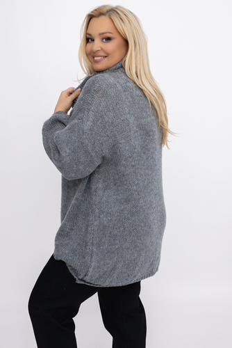 Szary Sweter z golfem