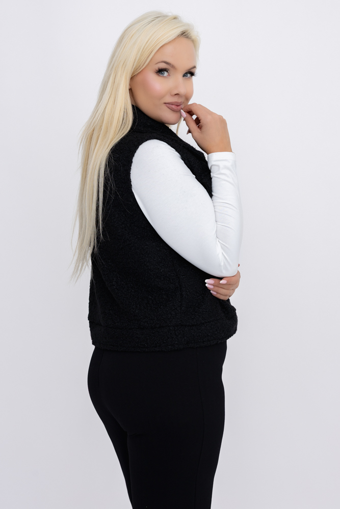Black Plush Vest