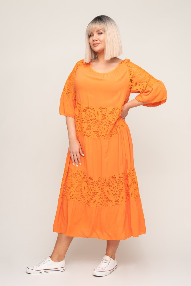 Orange Lace Dress MARIPOSA