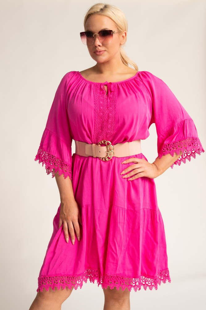Pink Embroidered Dress by MEGIO