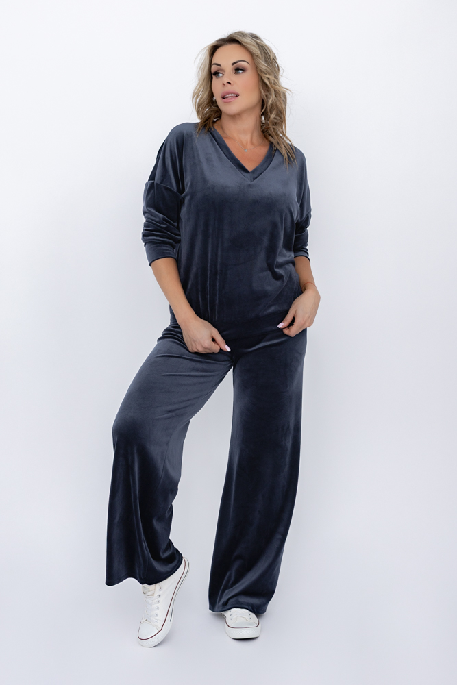 Ensemble de survêtement en velours bleu marine