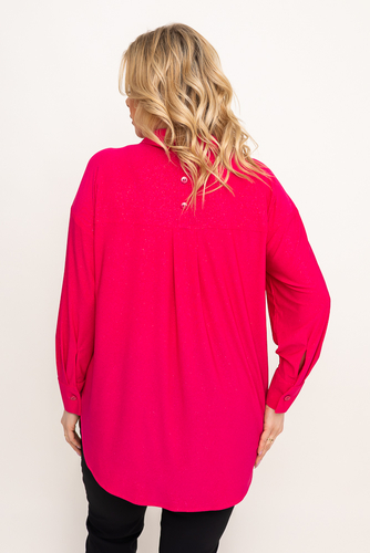 Fuchsia Brocade Oversize Shirt