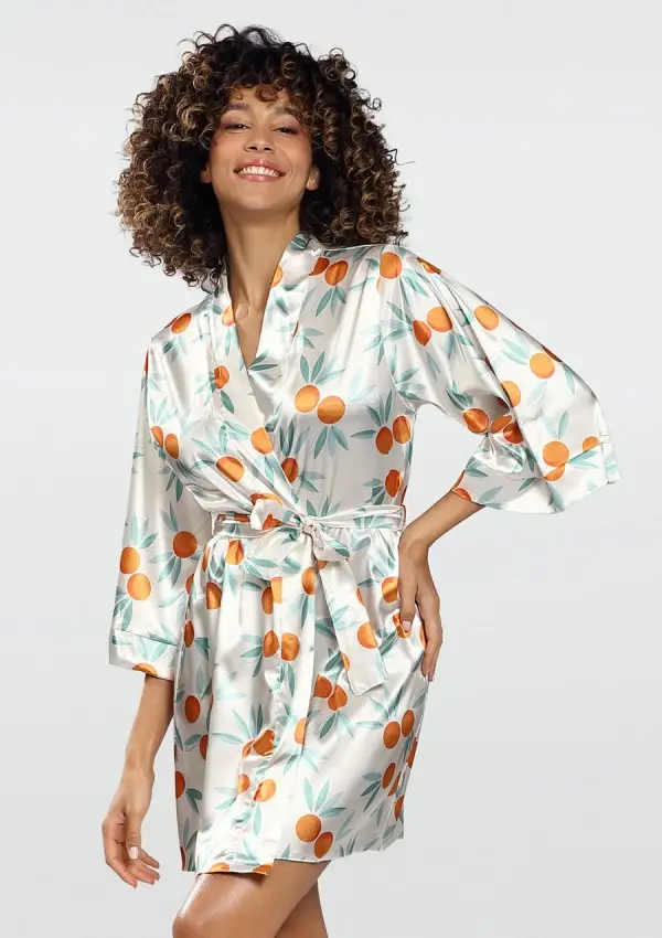 Satin bathrobe