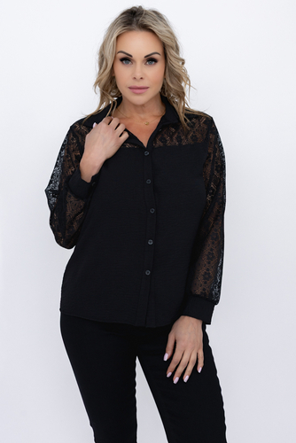 Camisa de encaje negra