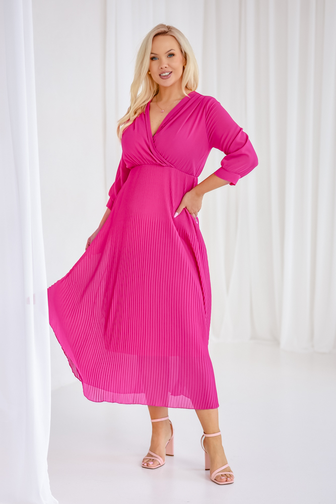 Fuksjowa Sukienka plisowana KEMELI