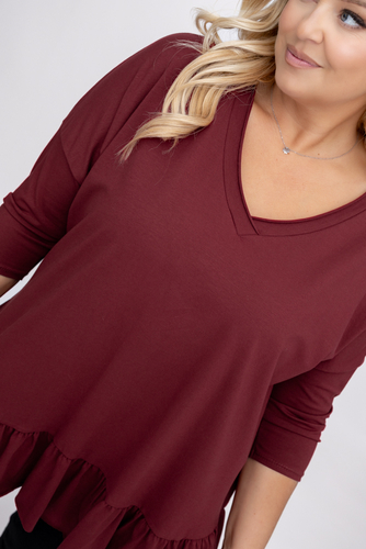  Maroon Blouse with Frill