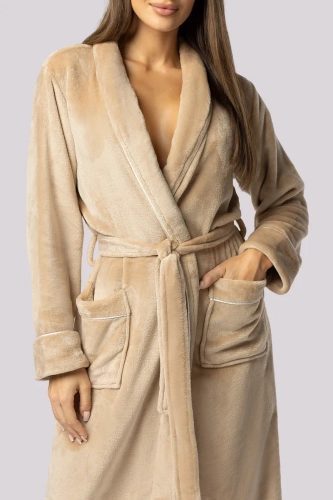 Beige badekåpe med lommer