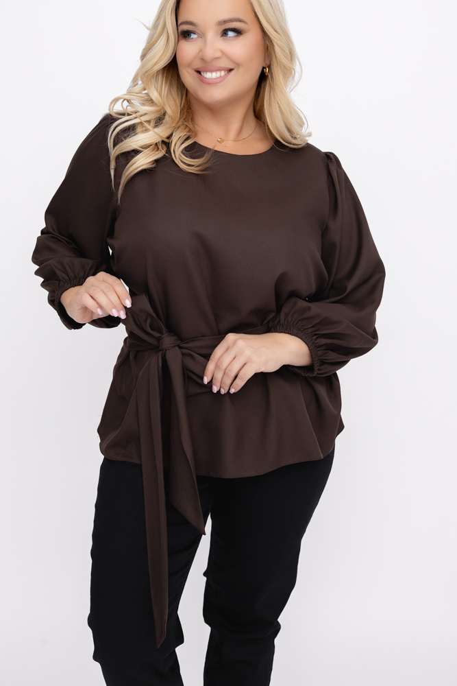 Schokoladenbluse mit Krawatten