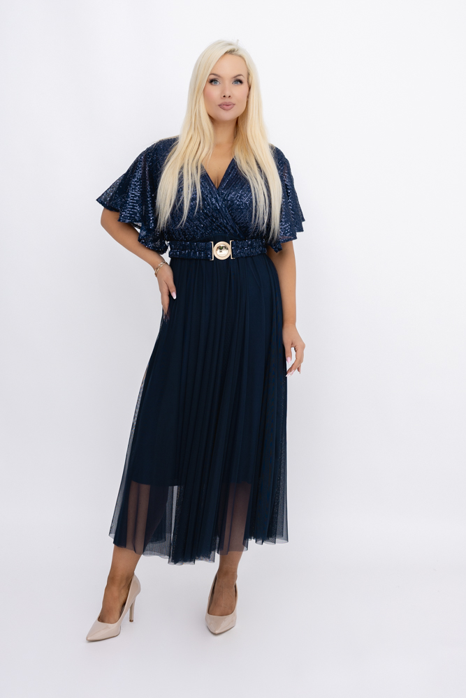 Robe à paillettes bleu marine