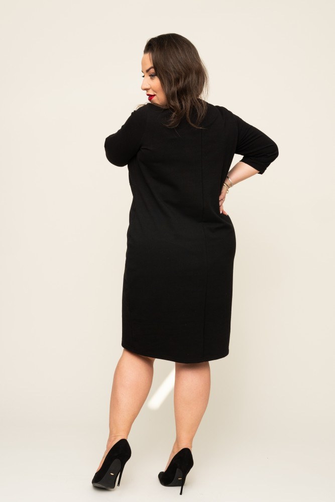 Black Dress with tied neckline SELMA