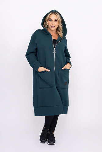 Butelkowozielona Bluza ocieplana