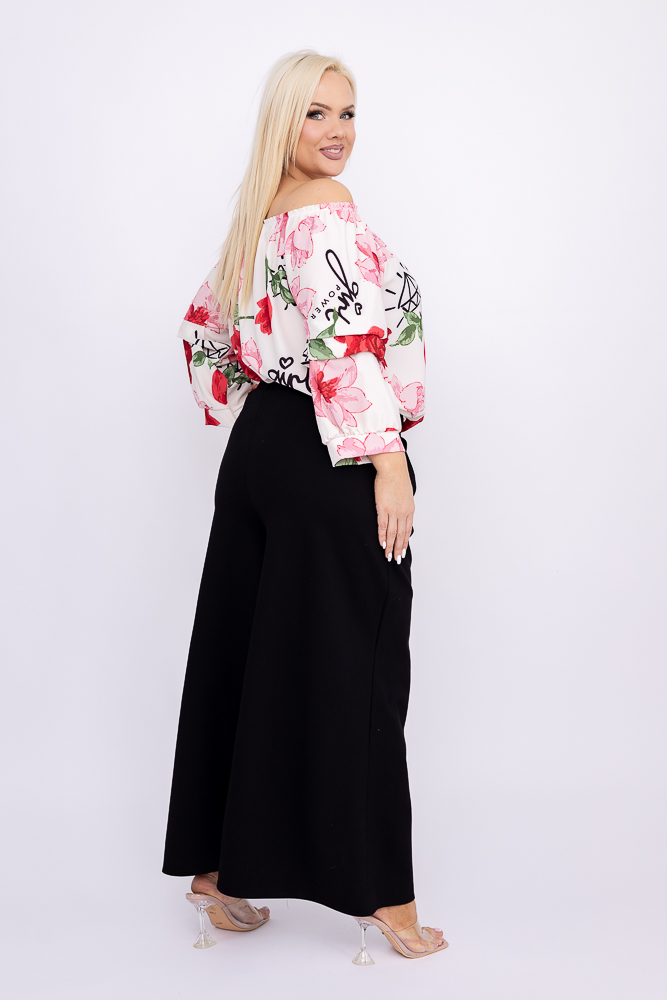 Czarne Spodnie dzwony