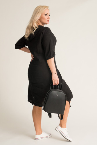 Black FLAXI Hooded Dress