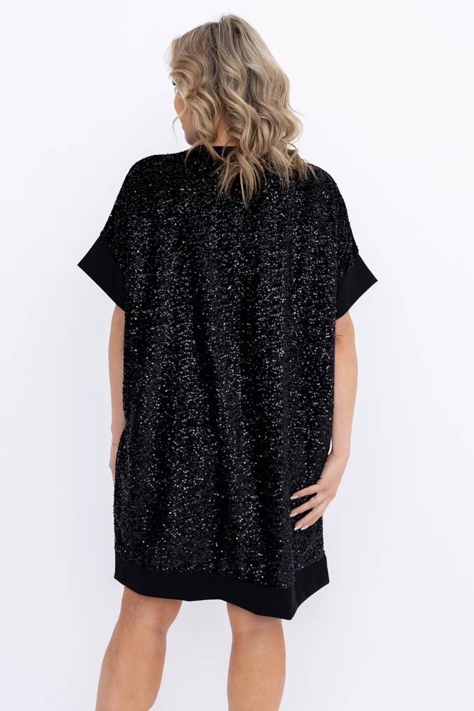 Schwarzes Paillettenkleid