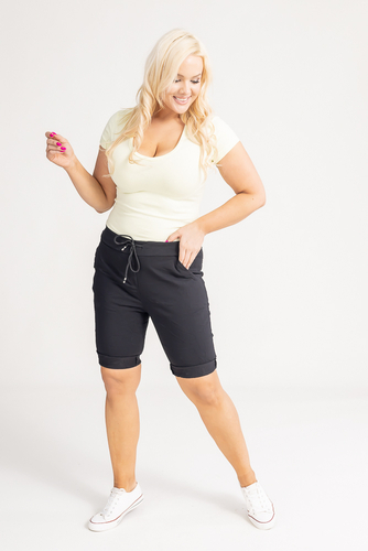 Czarne Spodnie typu gnieciuch GREMI