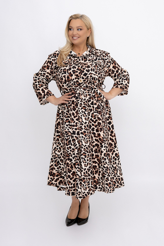 Chemise dress in leopard print