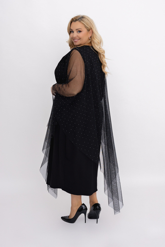Czarna Sukienka z siateczką Wzór 1 