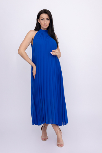 Chabrowa plisowana Sukienka szyfonowa