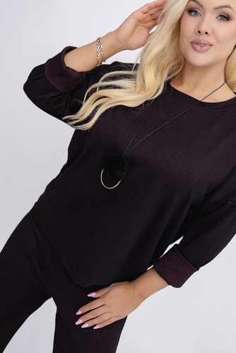 Bakłażanowy Komplet z wisiorkiem