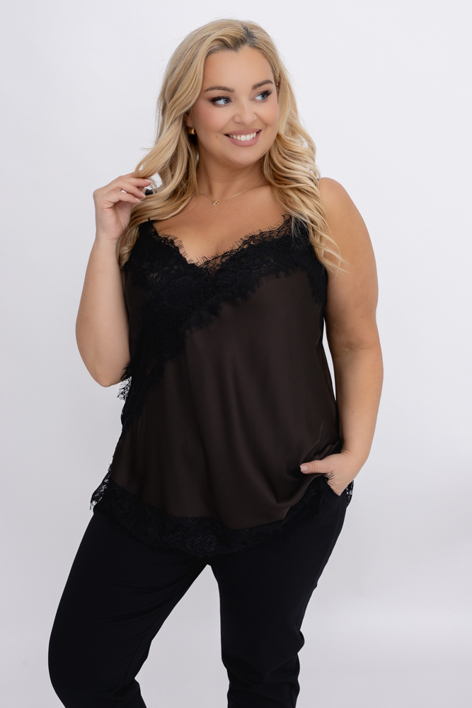 Czekoladowa Bluzka satynowa