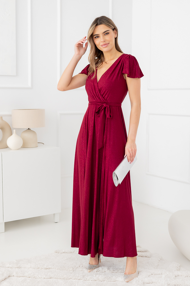 Robe en brocart marron