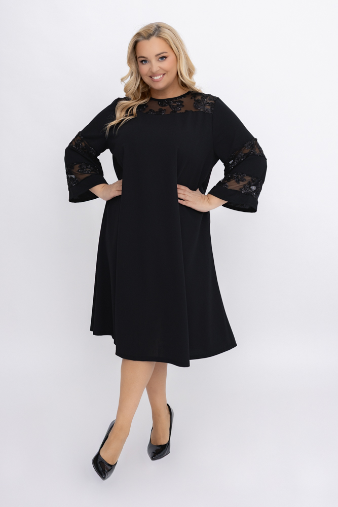 Czarna Sukienka z cekinami