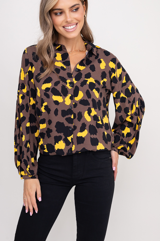 Chemise brune à manches chamois Modèle 4