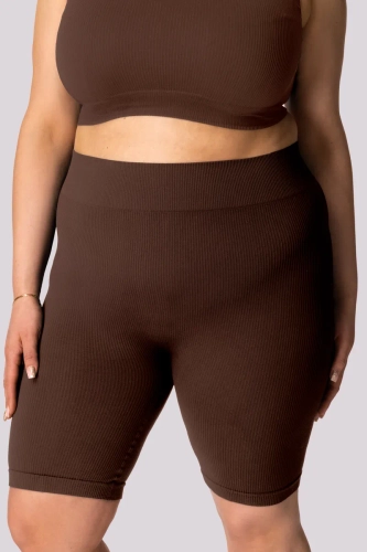 Bermudas de rayas café