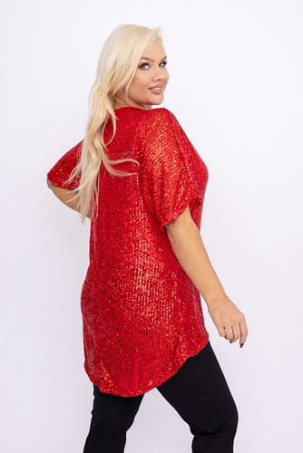 Blusa roja con lentejuelas
