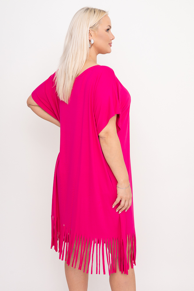 Fuchsiafarbenes Kleid mit Fransen