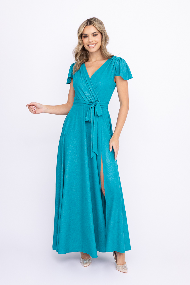 Robe à paillettes turquoise