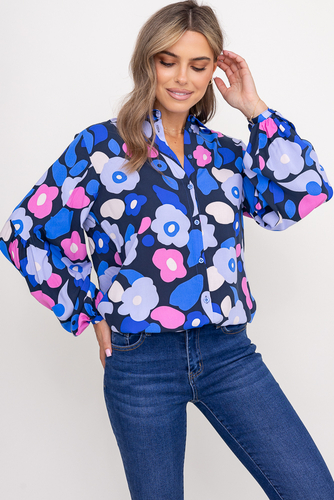 Camisa con mangas pulidas 