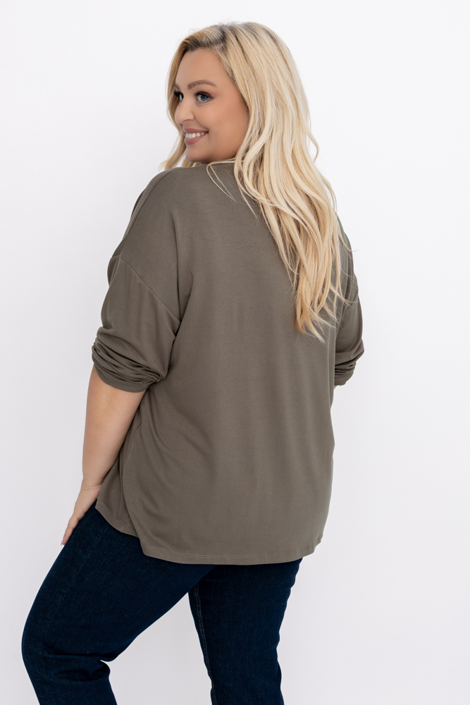  Kirschenbluse mit herzförmigem Ausschnitt