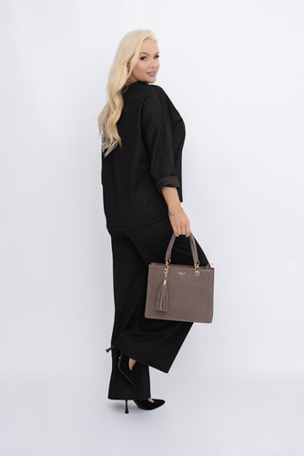 Brunatny Komplet z wisiorkiem