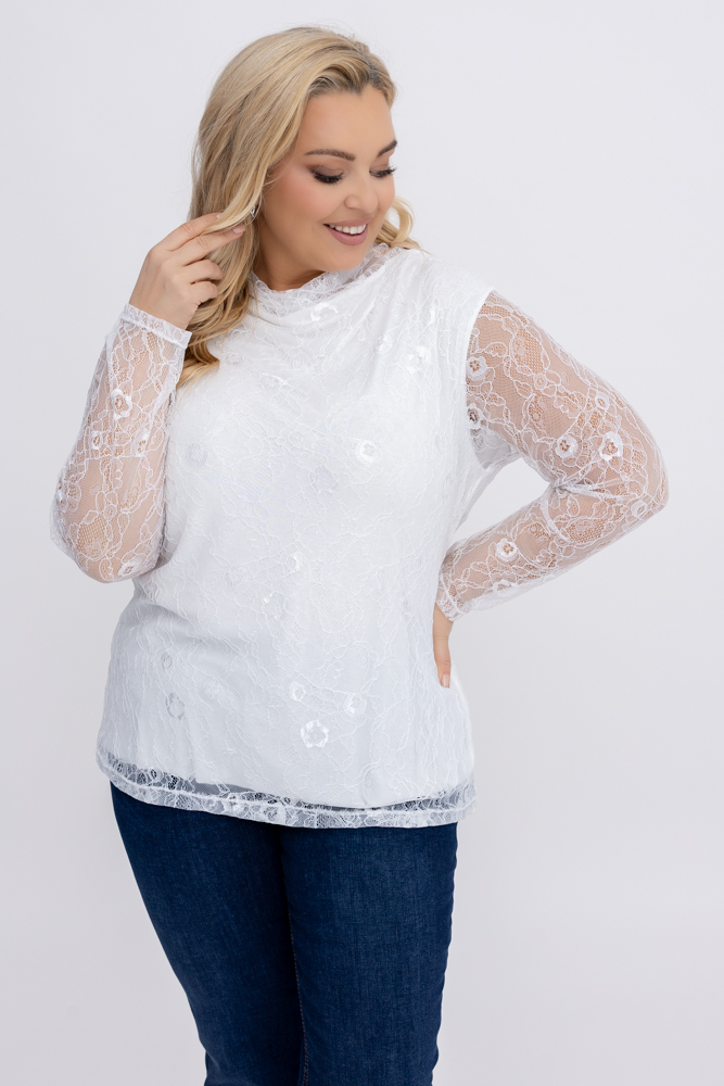 Biała Bluzka koronkowa