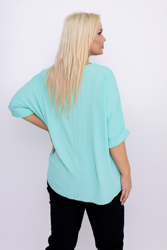 Miętowa Bluzka z wisiorkiem BELUCIO