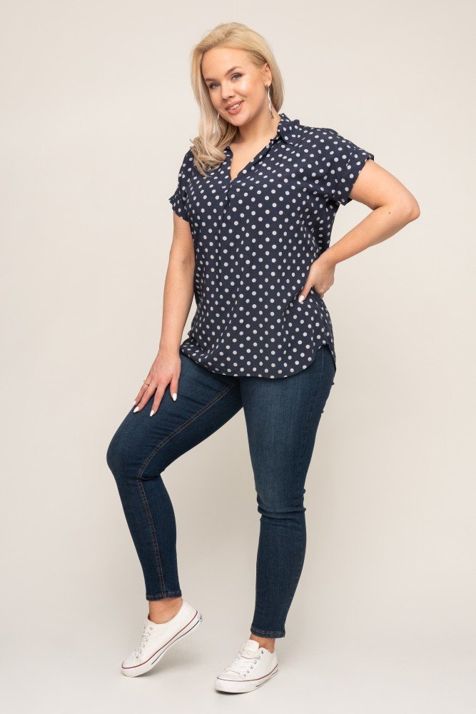 Navy blue LUNARI Blouse Pattern 2