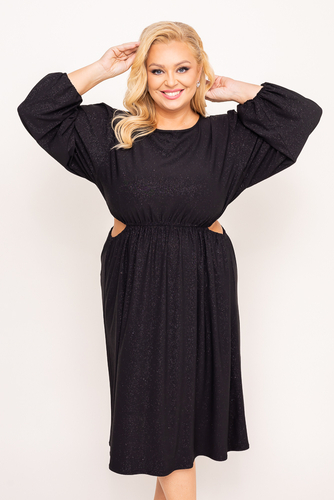Schwarzes Brokatkleid