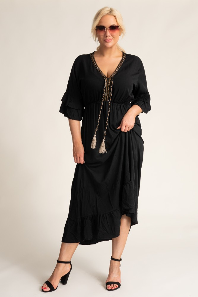 Black Cut-Off Dress AMORENA