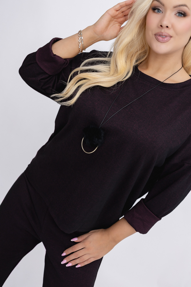 Bakłażanowy Komplet z wisiorkiem