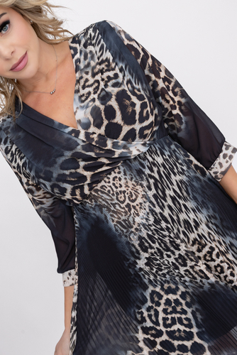  Vestido de gasa plisada Estampado 2