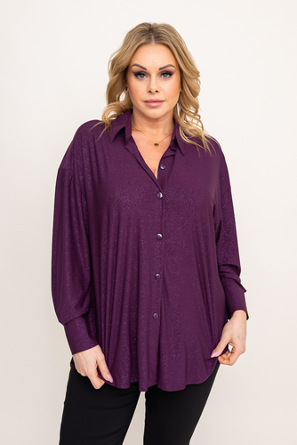 Camisa brocada oversize morada