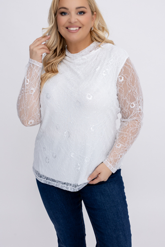 Biała Bluzka koronkowa