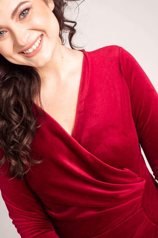  Maroon Velour Dress BIRMI