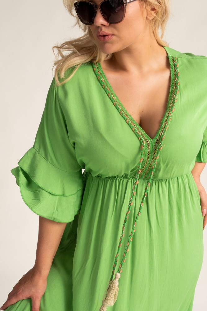 Light Green Cut-Off Dress AMORENA