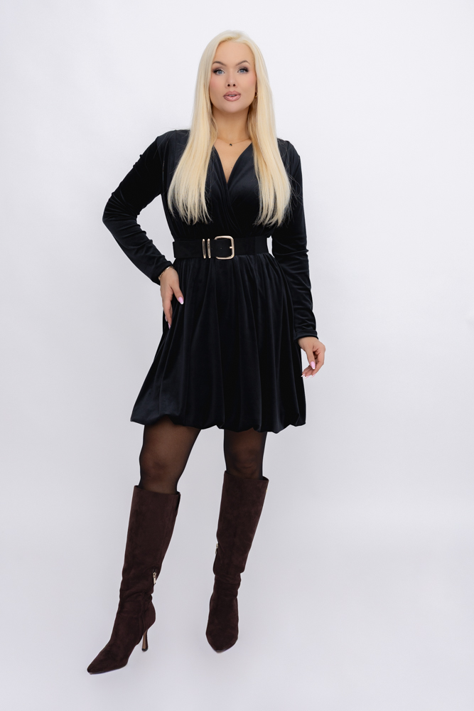 Czarna Sukienka welurowa