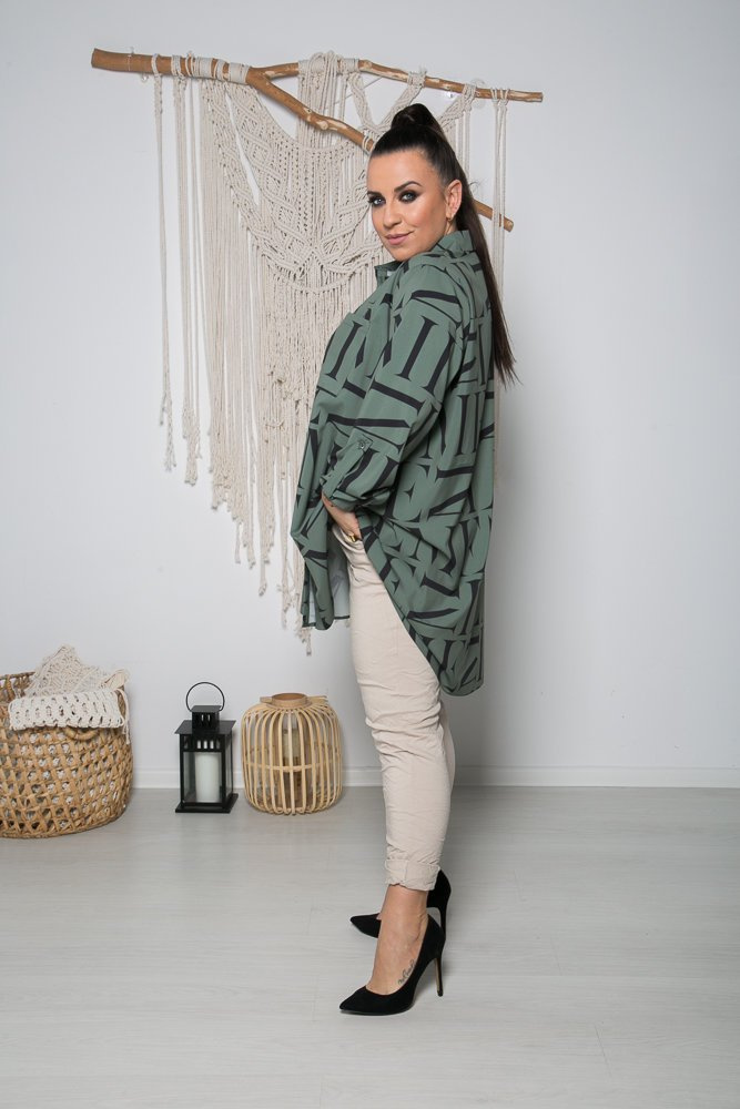 Zielona Koszula FONTANA Plus Size