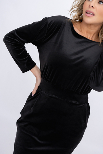 Vestido de terciopelo negro